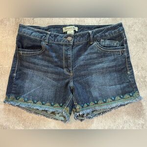 Democracy Blue Jean Shorts with Embroidery